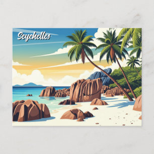 Seychellen Anse Source d'Argent Beach Travel Briefkaart
