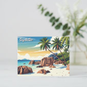 Seychellen Anse Source d'Argent Beach Travel Briefkaart (Staand voorkant)