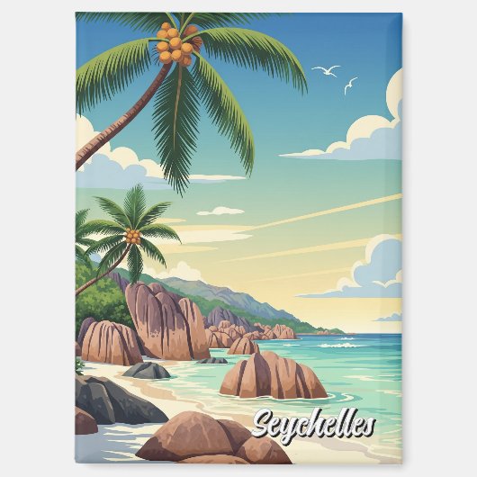 Seychellen Anse Source d'Argent Beach Travel Magneet (Voorkant)