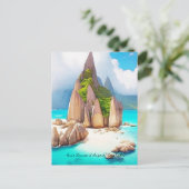 Seychellen Beach Art Ocean Lover Briefkaart (Staand voorkant)