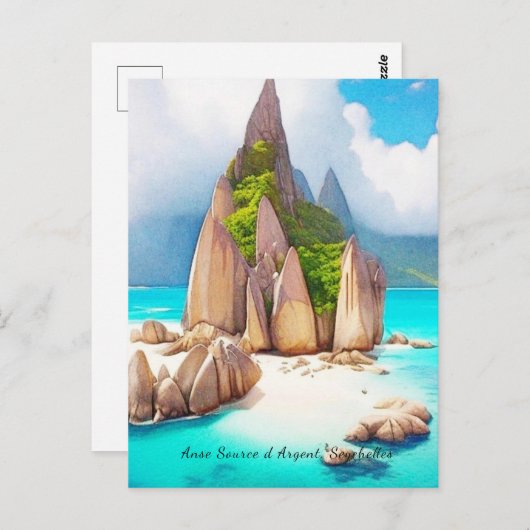 Seychellen Beach Art Ocean Lover Briefkaart (Voorkant / Achterkant)
