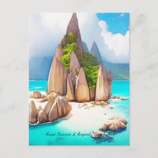 Seychellen Beach Art Ocean Lover Briefkaart (Voorkant)