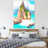 Seychellen Beach Art Ocean Lover Canvas Afdruk (Insitu (Slaapkamer))
