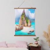 Seychellen Beach Art Ocean Lover Hangend Wandkleed (Slaapkamer)