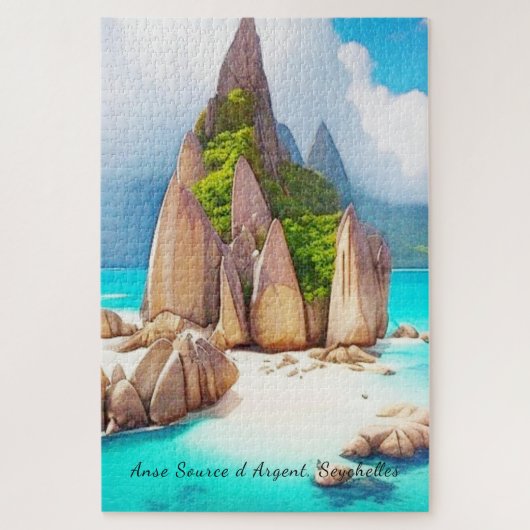 Seychellen Beach Art Ocean Lover Legpuzzel (Verticaal)