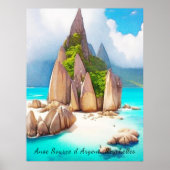 Seychellen Beach Art Ocean Lover Poster (Voorkant)