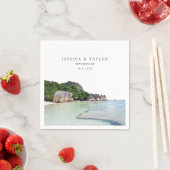 Seychellen Bruiloft Aangepaste foto Cocktail serve Servet (Insitu)