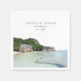 Seychellen Bruiloft Aangepaste foto Cocktail serve Servet