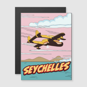 Seychellen Cartoon-reisposter.