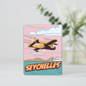 Seychellen Cartoon-reisposter. (Staand voorkant)
