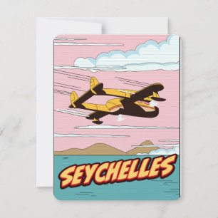 Seychellen Cartoon-reisposter.