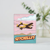 Seychellen Cartoon reisposter. Briefkaart (Staand voorkant)