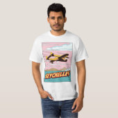 Seychellen Cartoon reisposter. T-shirt (Voorkant volledig)
