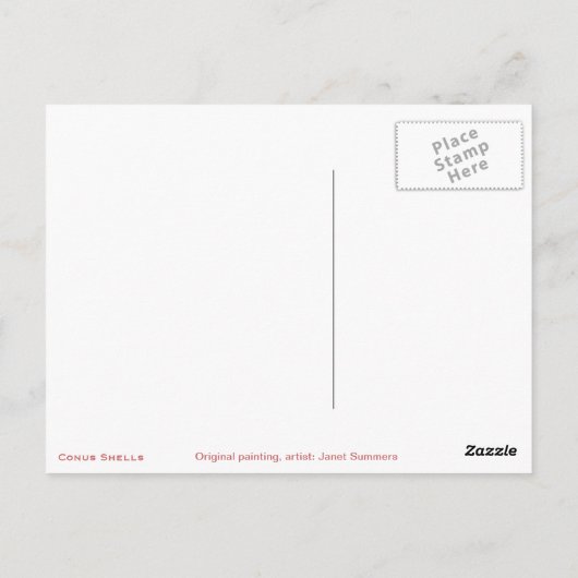 Seychellen Conus Shells Briefkaart (Achterkant)