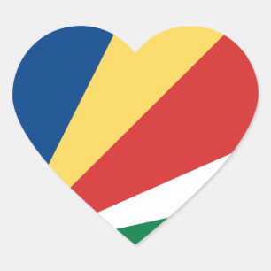 Seychellen Flag Heart Sticker