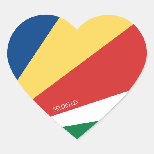 Seychellen Flag Splendid Patriotic Hart Sticker (Voorkant)
