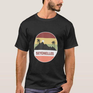 Seychellen gebergte en palmen t-shirt