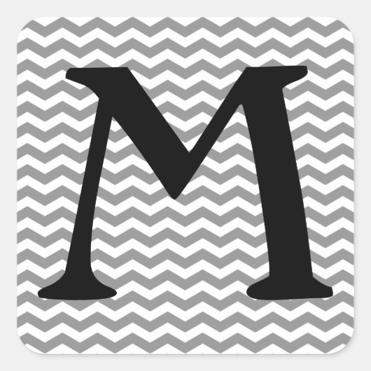 Seychellen Gray Wave Chevron Vierkante Sticker (Voorkant)