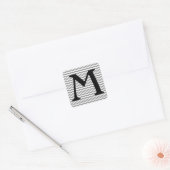 Seychellen Gray Wave Chevron Vierkante Sticker (Envelop)