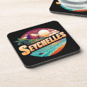 Seychellen - Indische Oceaan Bier Onderzetter (Linkerzijde)