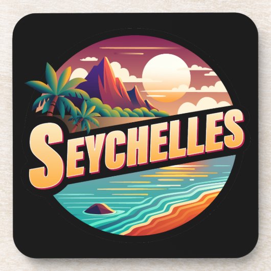 Seychellen - Indische Oceaan Bier Onderzetter (Voorkant)
