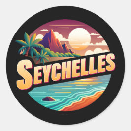 Seychellen - Indische Oceaan Ronde Sticker