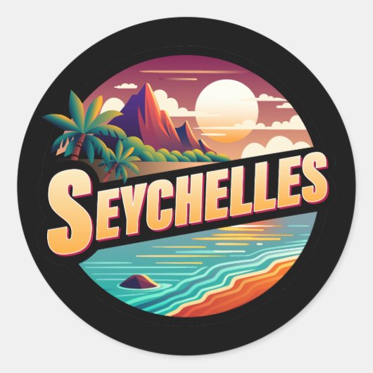 Seychellen - Indische Oceaan Ronde Sticker (Voorkant)