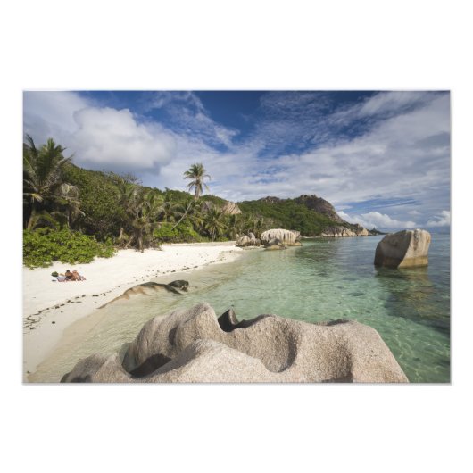 Seychellen, La Digue Island, L'Union Estate Foto Afdruk (Voorkant)