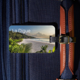 Seychellen La Digue Sunset Beach Holiday Souvenir Bagagelabel