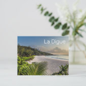 Seychellen La Digue Sunset Beach Holiday Souvenir Feestdagenkaart (Staand voorkant)