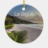 Seychellen La Digue Sunset Beach Holiday Souvenir Keramisch Ornament (Voorkant)