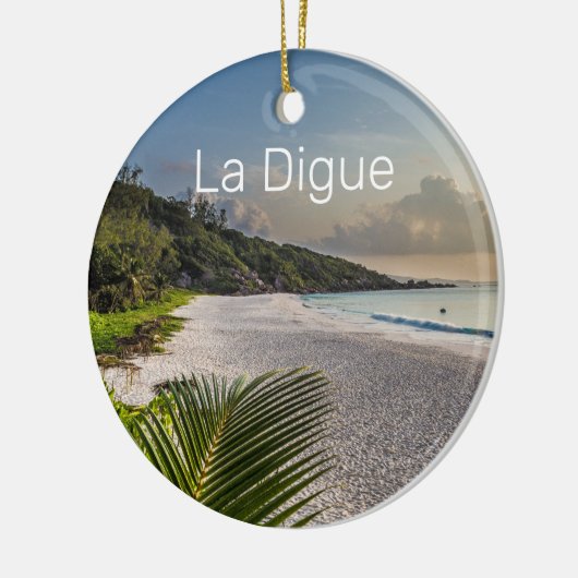 Seychellen La Digue Sunset Beach Holiday Souvenir Keramisch Ornament (Links)