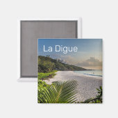 Seychellen La Digue Sunset Beach Holiday Souvenir Magneet (Voorkant / Achterkant)