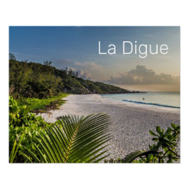 Seychellen La Digue Sunset Beach Holiday Souvenir Perfect Poster