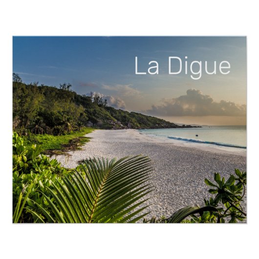 Seychellen La Digue Sunset Beach Holiday Souvenir Perfect Poster (Voorkant)