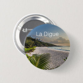 Seychellen La Digue Sunset Beach Holiday Souvenir Ronde Button 5,7 Cm