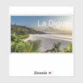Seychellen La Digue Sunset Beach Holiday Souvenir Sticker (Vel)
