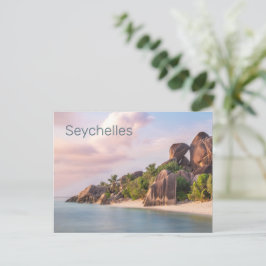 Seychellen La Digue  Sunset Holiday Gift Feestdagenkaart