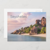 Seychellen La Digue  Sunset Holiday Gift Feestdagenkaart (Voorkant / Achterkant)