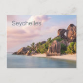 Seychellen La Digue  Sunset Holiday Gift Feestdagenkaart (Voorkant)