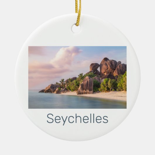 Seychellen La Digue  Sunset Holiday Gift Keramisch Ornament (Voorkant)