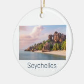Seychellen La Digue  Sunset Holiday Gift Keramisch Ornament (Links)
