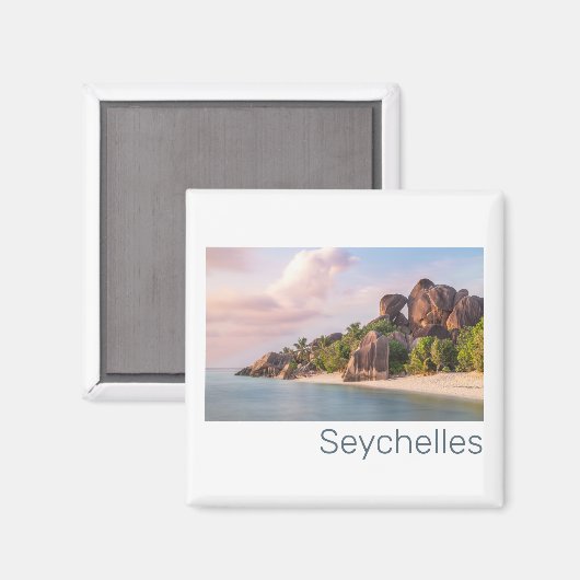 Seychellen La Digue  Sunset Holiday Gift Magneet (Voorkant / Achterkant)