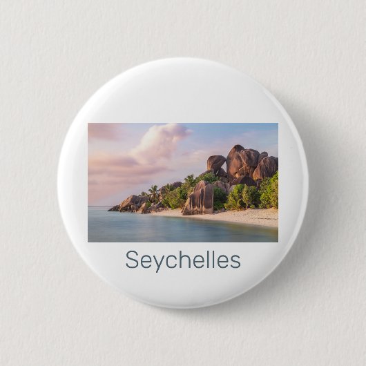 Seychellen La Digue  Sunset Holiday Gift Ronde Button 5,7 Cm (Voorkant)