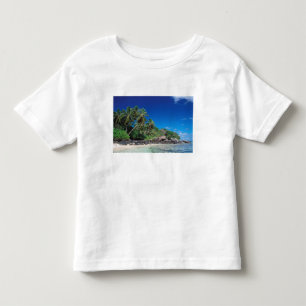 Seychellen, Mahe-eiland, Anse Royale-strand. 2 Kinder Shirts