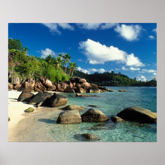 Seychellen, Mahe eiland, Anse Royale strand. 3 Poster (Voorkant)