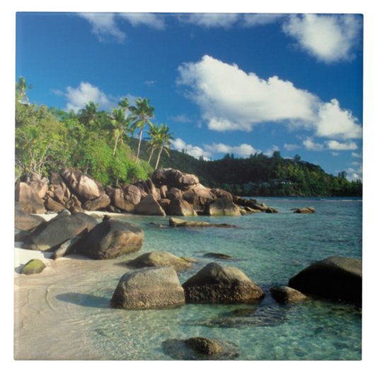 Seychellen, Mahe eiland, Anse Royale strand. 3 Tegeltje (Voorkant)