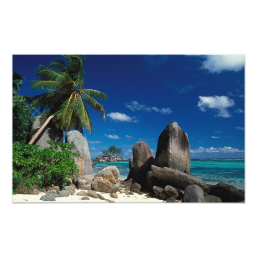Seychellen, Mahe-eiland, Anse Royale-strand. Foto Afdruk (Voorkant)