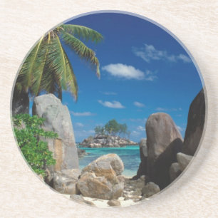 Seychellen, Mahe-eiland, Anse Royale-strand. Zandsteen Onderzetter