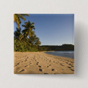 Seychellen, Mahe eiland, Anse Takamaka strand, 2 Vierkante Button 5,1 Cm